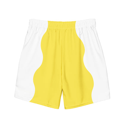 Recycled Swim Trunks Yellow White side FelinDesign - FelinDesign