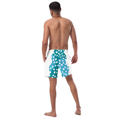 Recycled Swim Trunks "Aqua Dots"Turquoise with white dots FelinDesign - FelinDesign