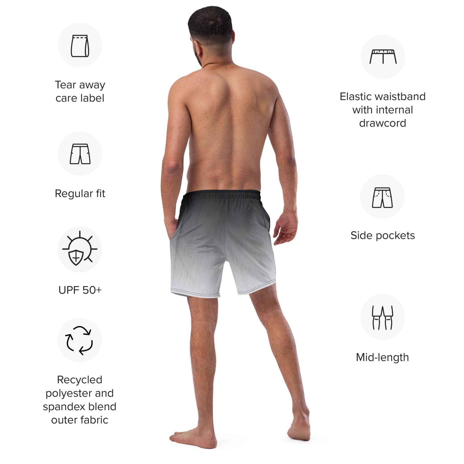 Swim Trunks Gray white FelinDesign