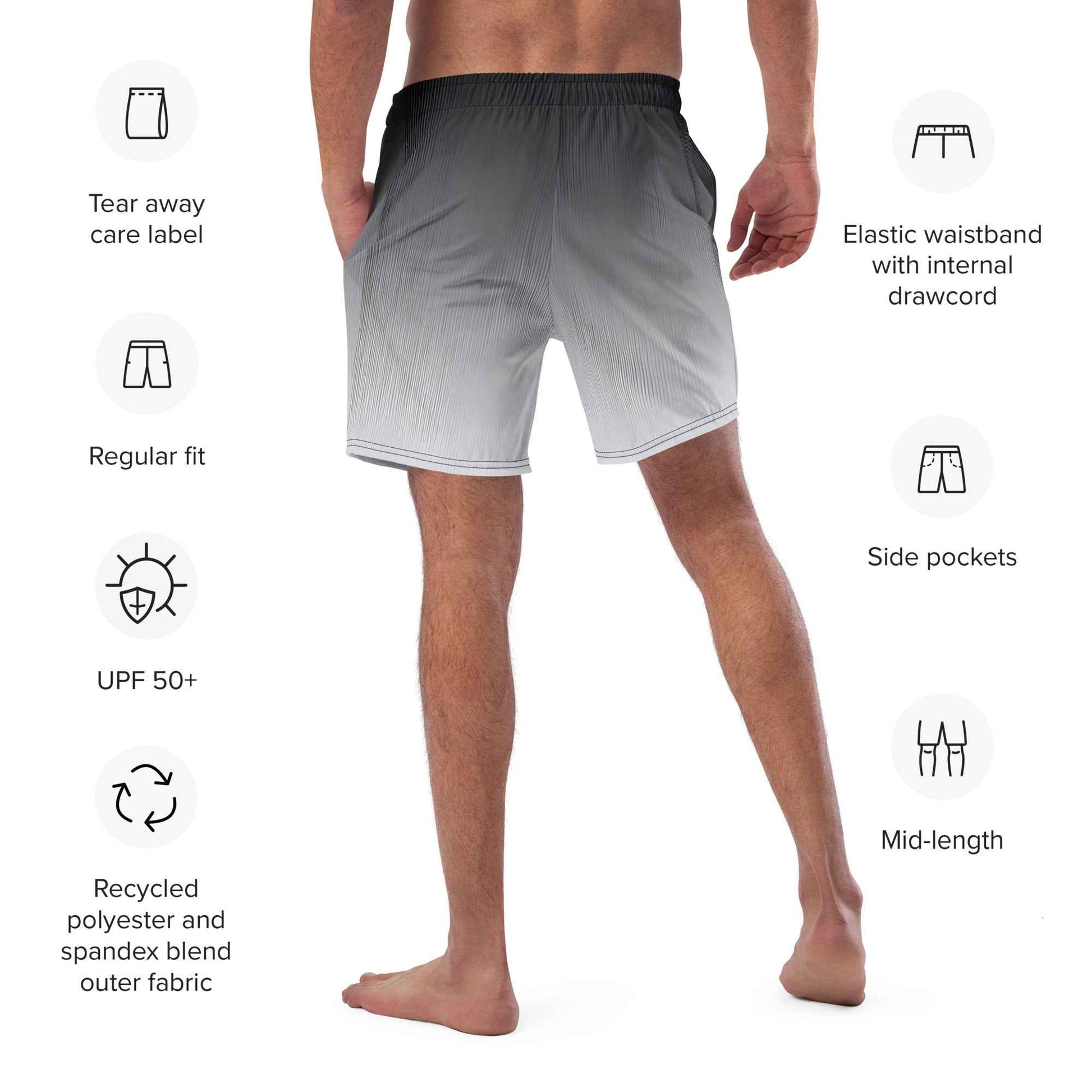 Swim Trunks Gray white FelinDesign