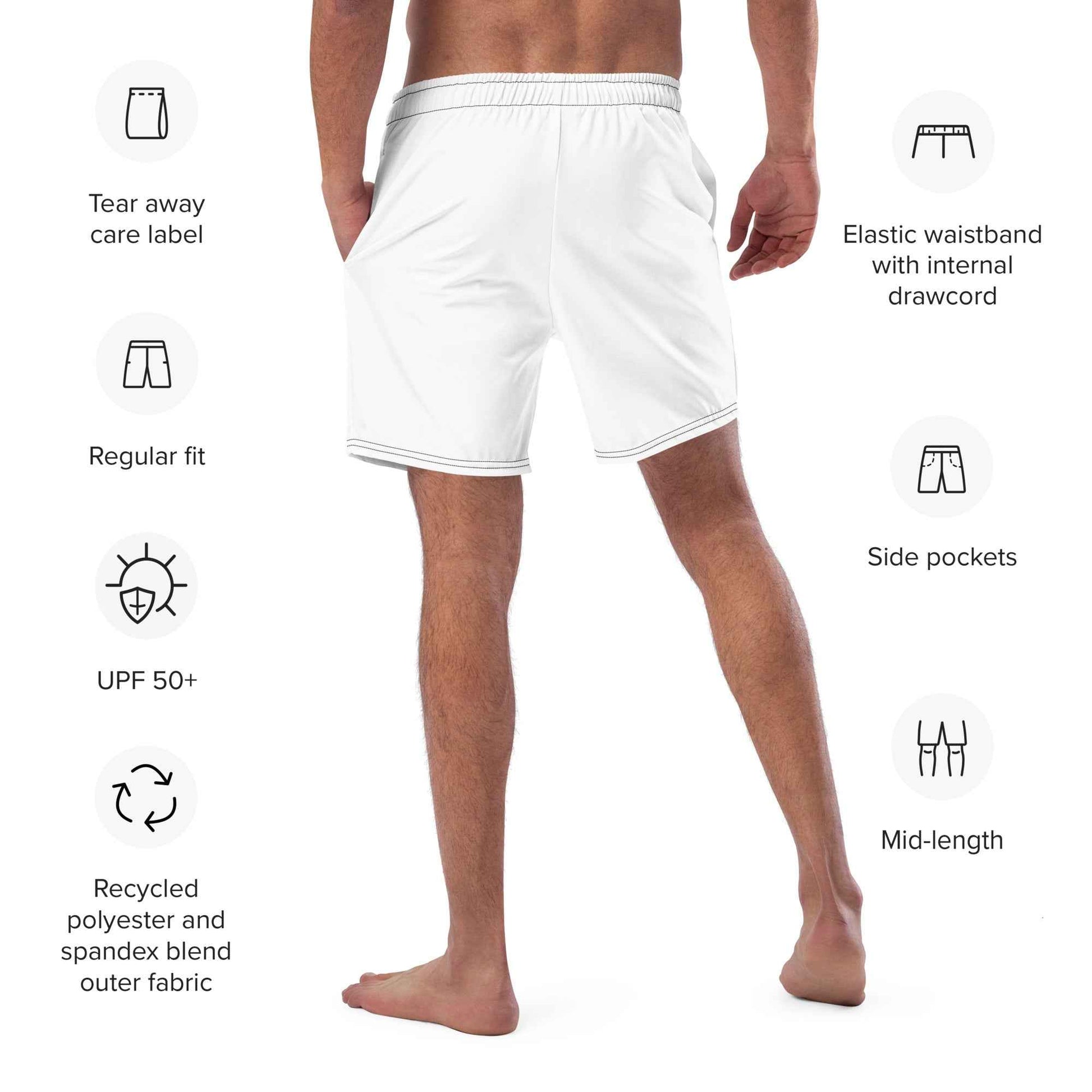 Swim Trunks White FelinDesigin