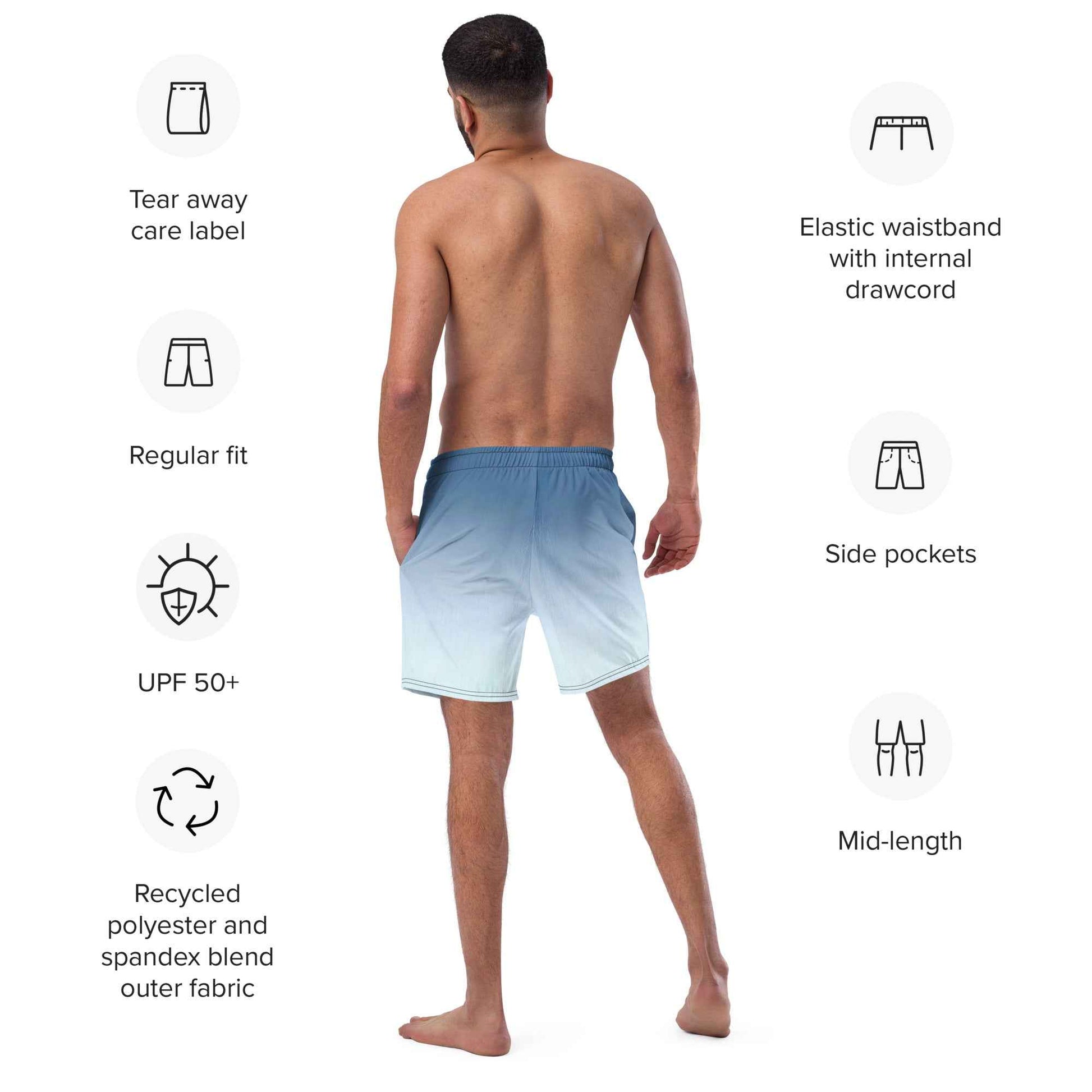 Swim Trunks White Celeste FelinDesigin
