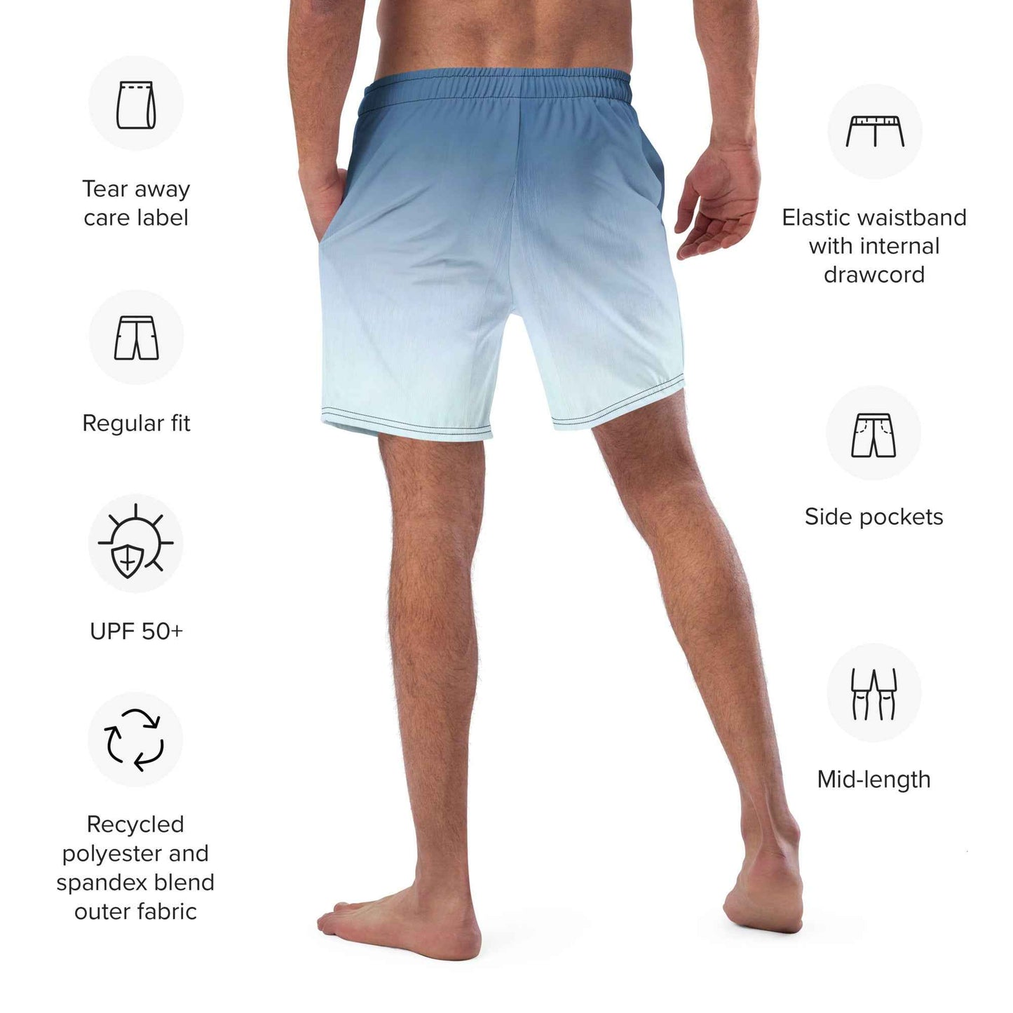 Swim Trunks White Celeste FelinDesigin