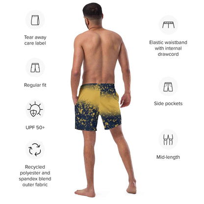 Recycled Swim Trunks Black and yellow FelinDesign