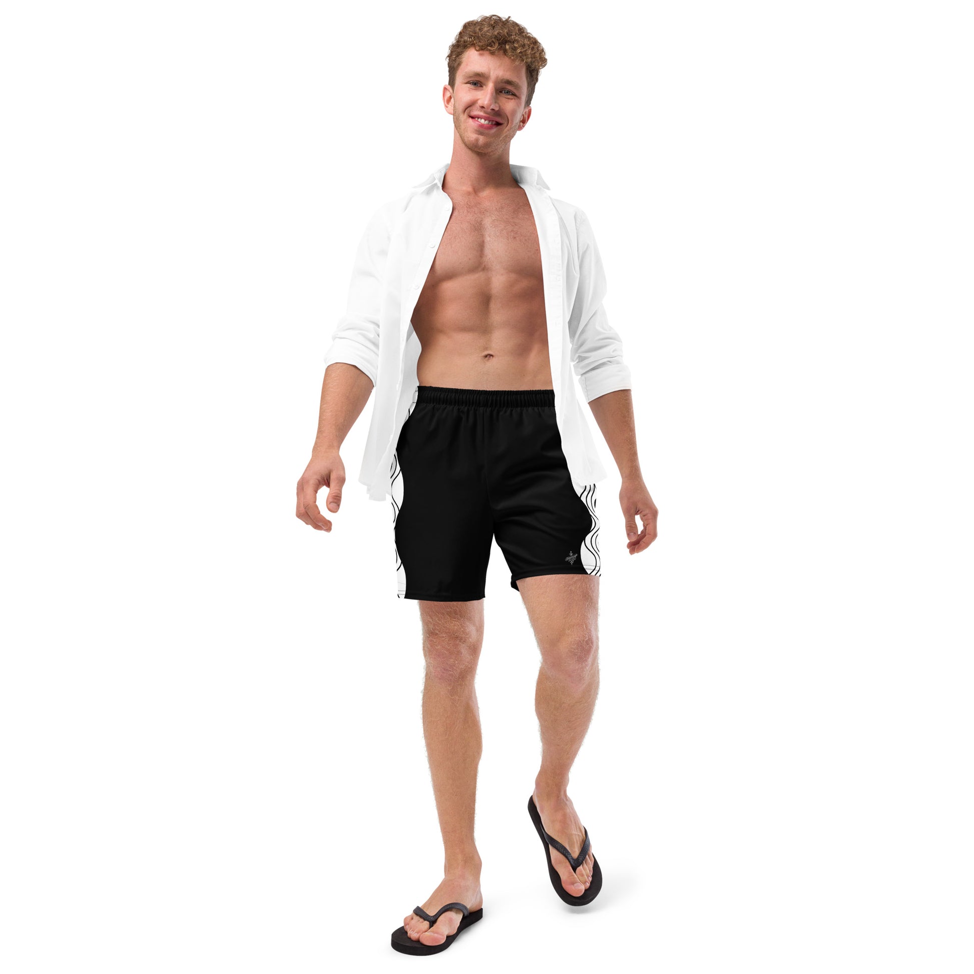 Recycled Men's Swimsuit - Sinus Collection Black FelinDesign - FelinDesign