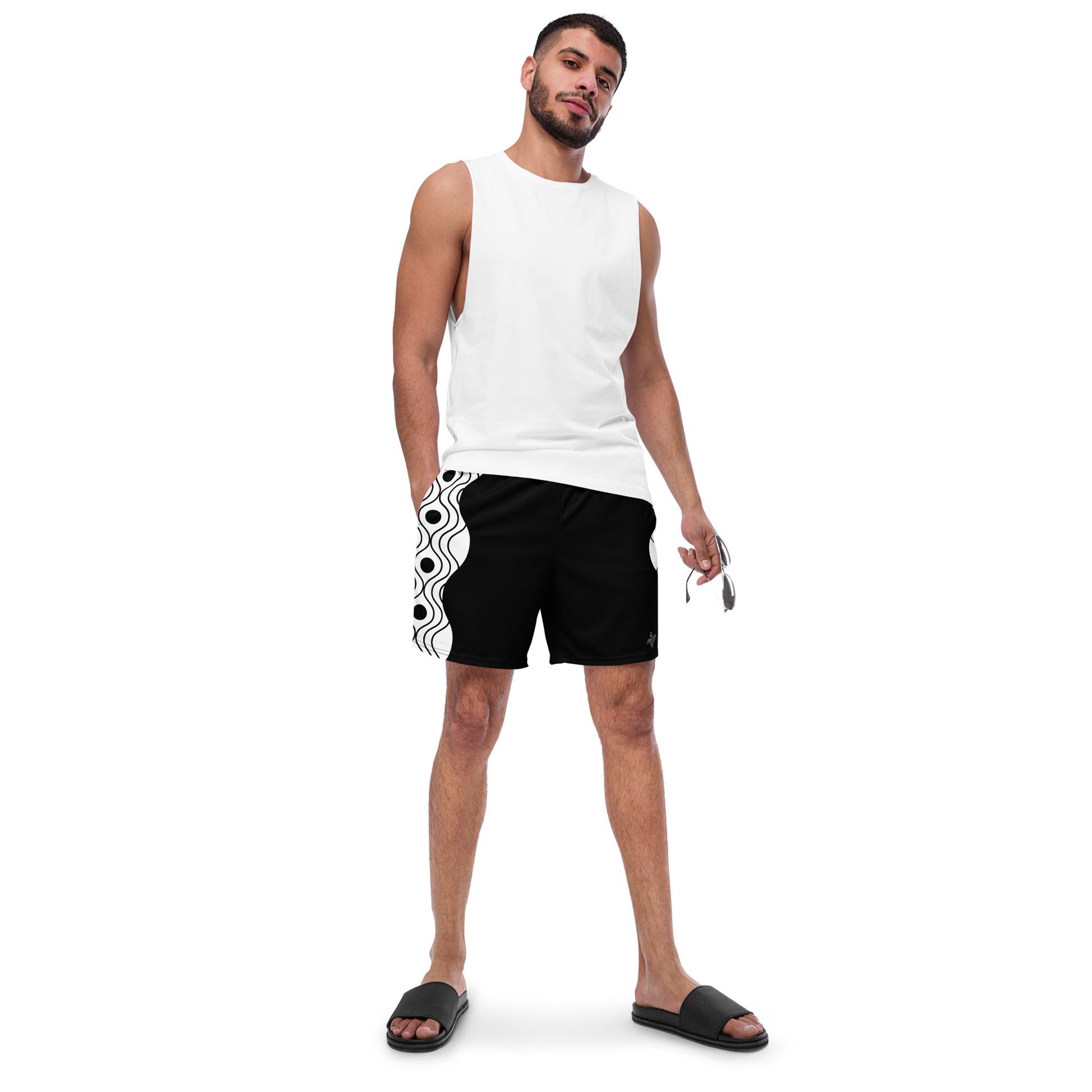 Recycled Men's Swimsuit - Sinus Collection Black FelinDesign - FelinDesign