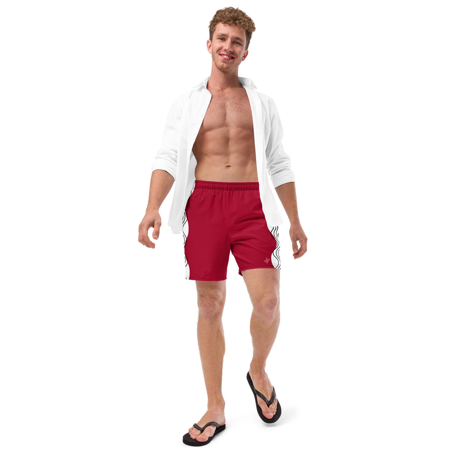 Recycled Swim Trunks Swim Trunks FelinDesign Sinus Collection Red - FelinDesign