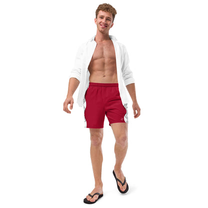Recycled Swim Trunks Swim Trunks FelinDesign Sinus Collection Red - FelinDesign
