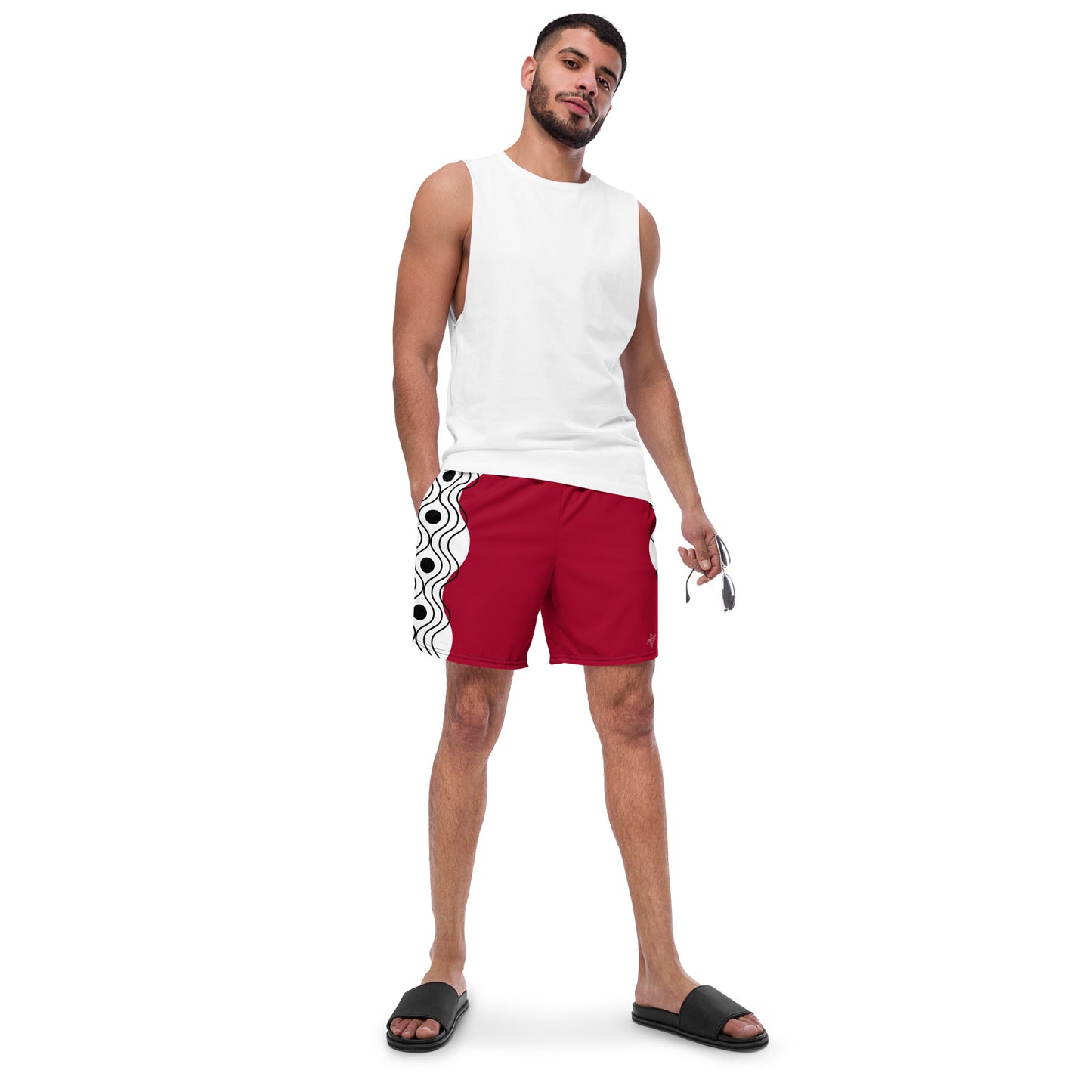 Recycled Swim Trunks Swim Trunks FelinDesign Sinus Collection Red - FelinDesign