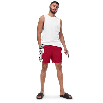 Recycled Swim Trunks Swim Trunks FelinDesign Sinus Collection Red - FelinDesign
