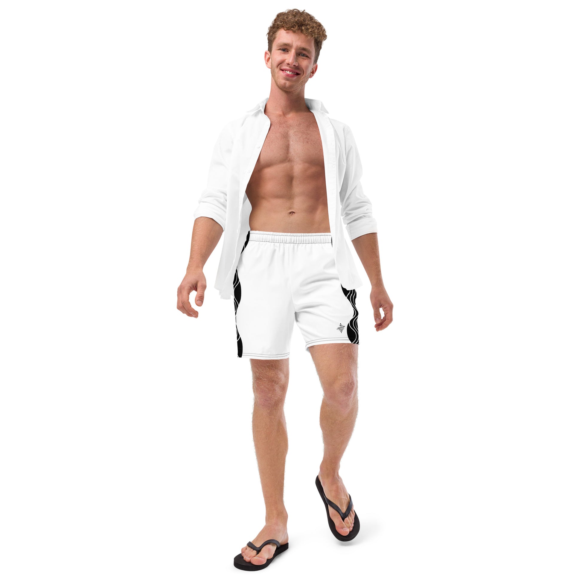 Recycled Swim Trunks FelinDesign Sinus Collection White - FelinDesign