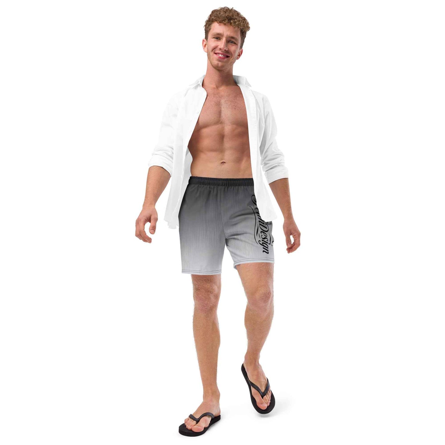 Swim Trunks Gray white FelinDesign