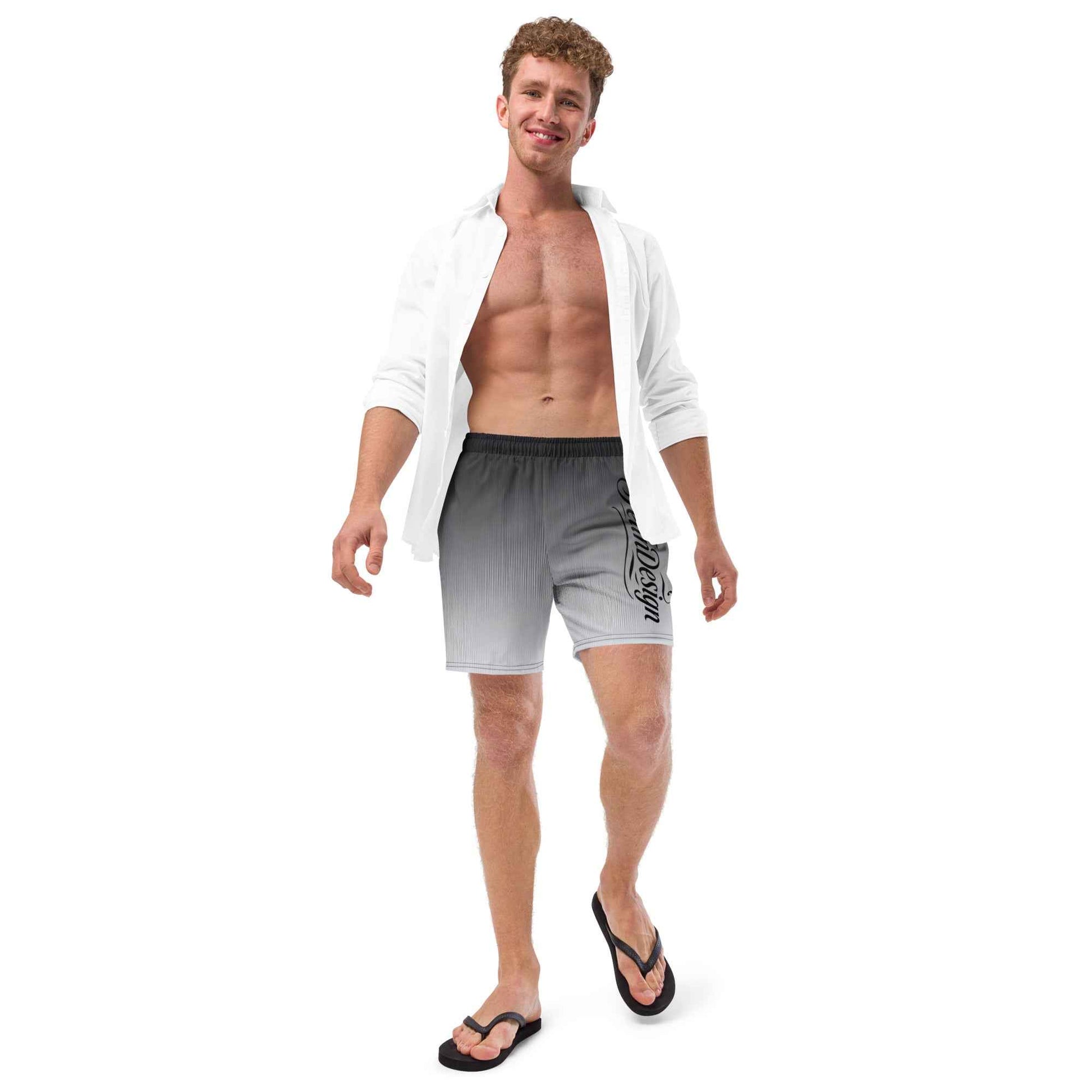 Swim Trunks Gray white FelinDesign