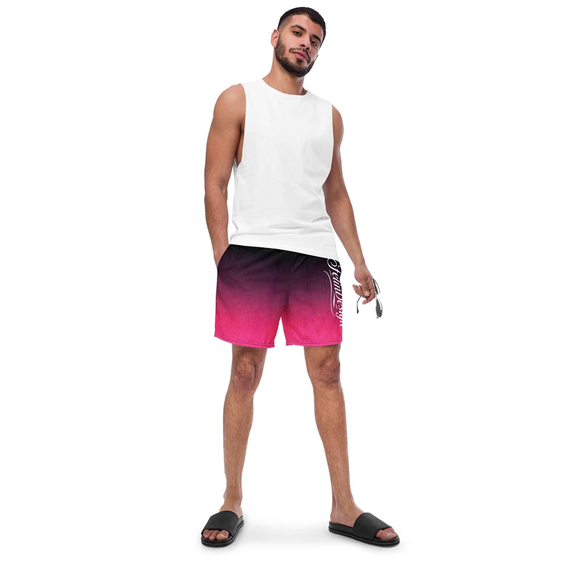 Swim Trunks Black Fuchsia  FelinDesigin