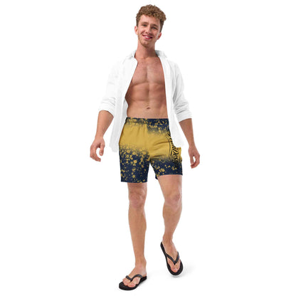 Recycled Swim Trunks Black and yellow FelinDesign