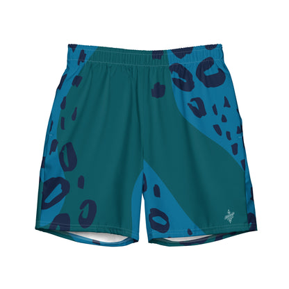 Swim Shorts "Teal Abyss" – Beach Boxer with Organic Pattern - FelinDesign