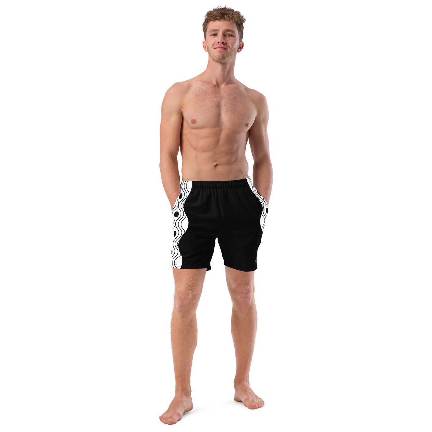 Recycled Men's Swimsuit - Sinus Collection Black FelinDesign - FelinDesign