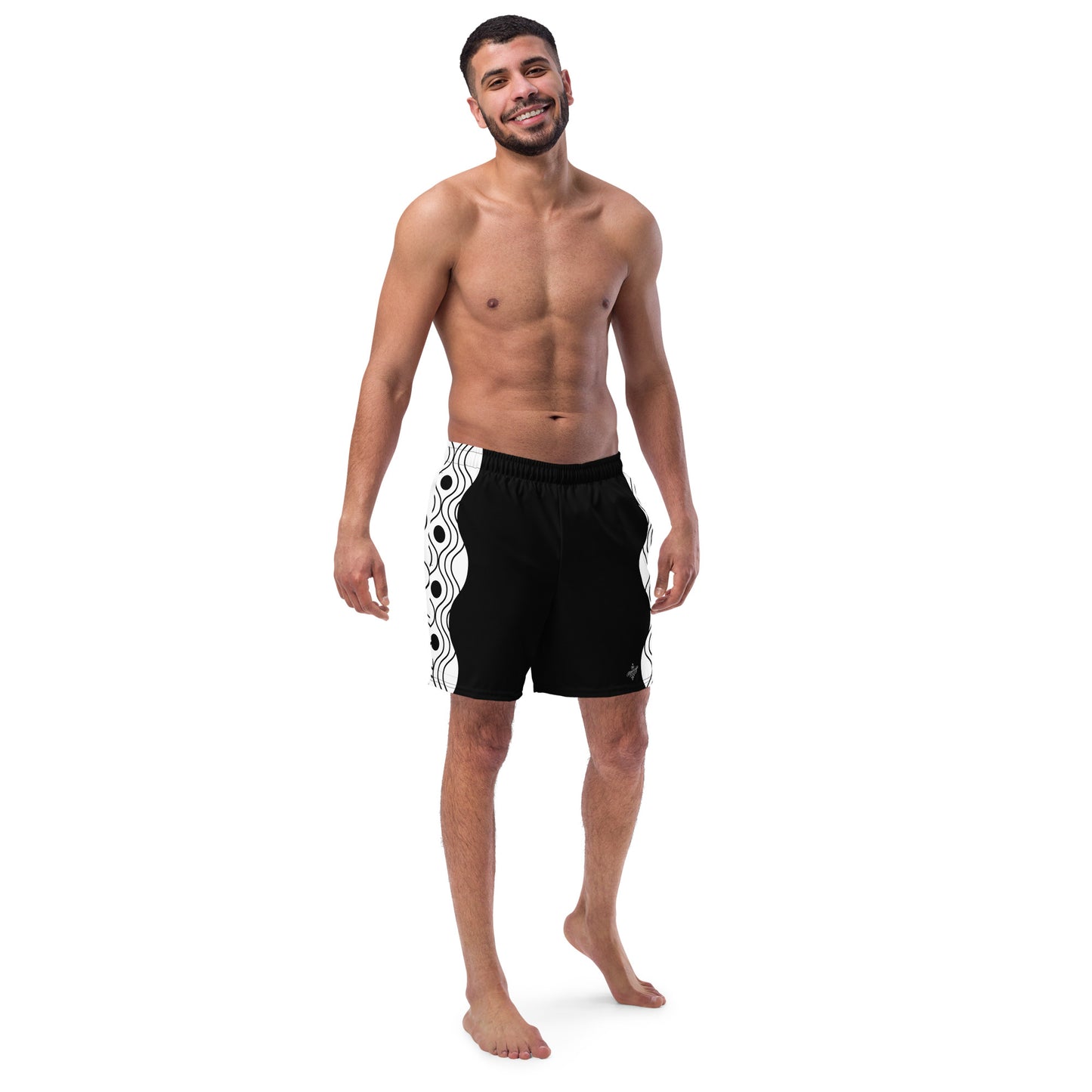 Recycled Men's Swimsuit - Sinus Collection Black FelinDesign - FelinDesign