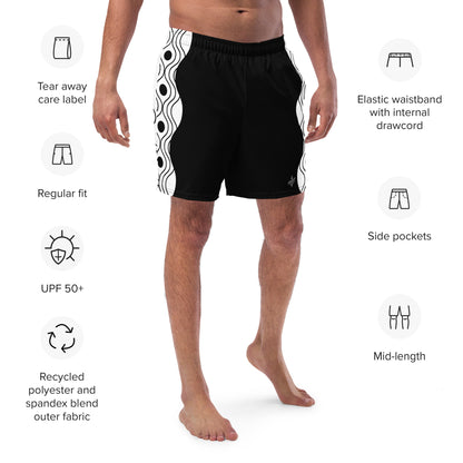 Recycled Men's Swimsuit - Sinus Collection Black FelinDesign - FelinDesign