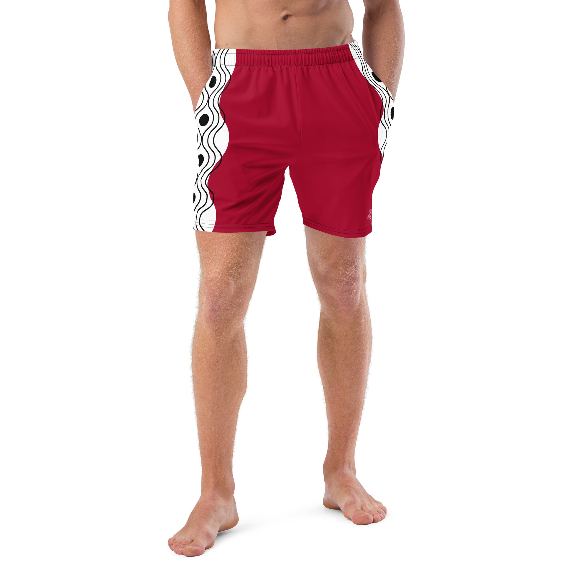Recycled Swim Trunks Swim Trunks FelinDesign Sinus Collection Red - FelinDesign