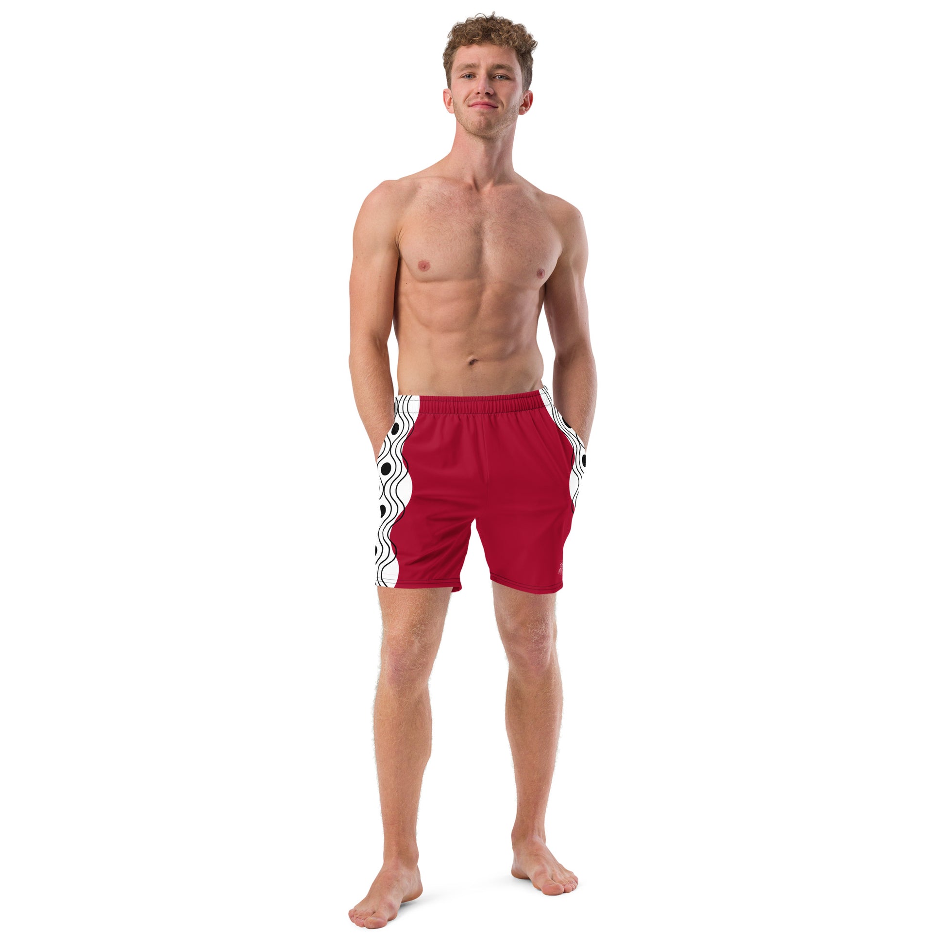 Recycled Swim Trunks Swim Trunks FelinDesign Sinus Collection Red - FelinDesign