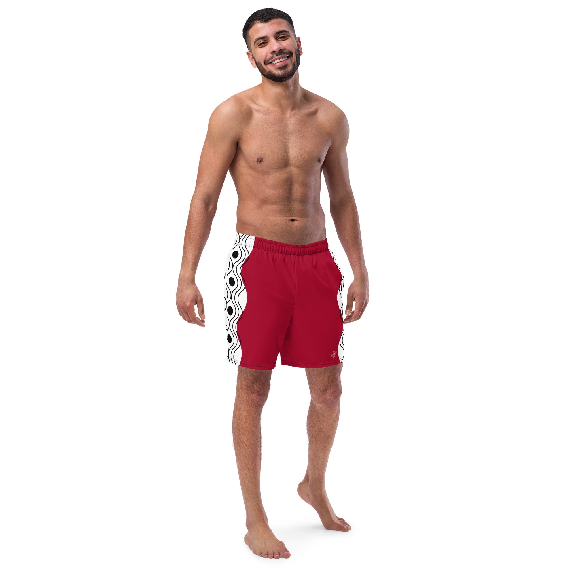 Recycled Swim Trunks Swim Trunks FelinDesign Sinus Collection Red - FelinDesign