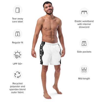 Recycled Swim Trunks FelinDesign Sinus Collection White - FelinDesign
