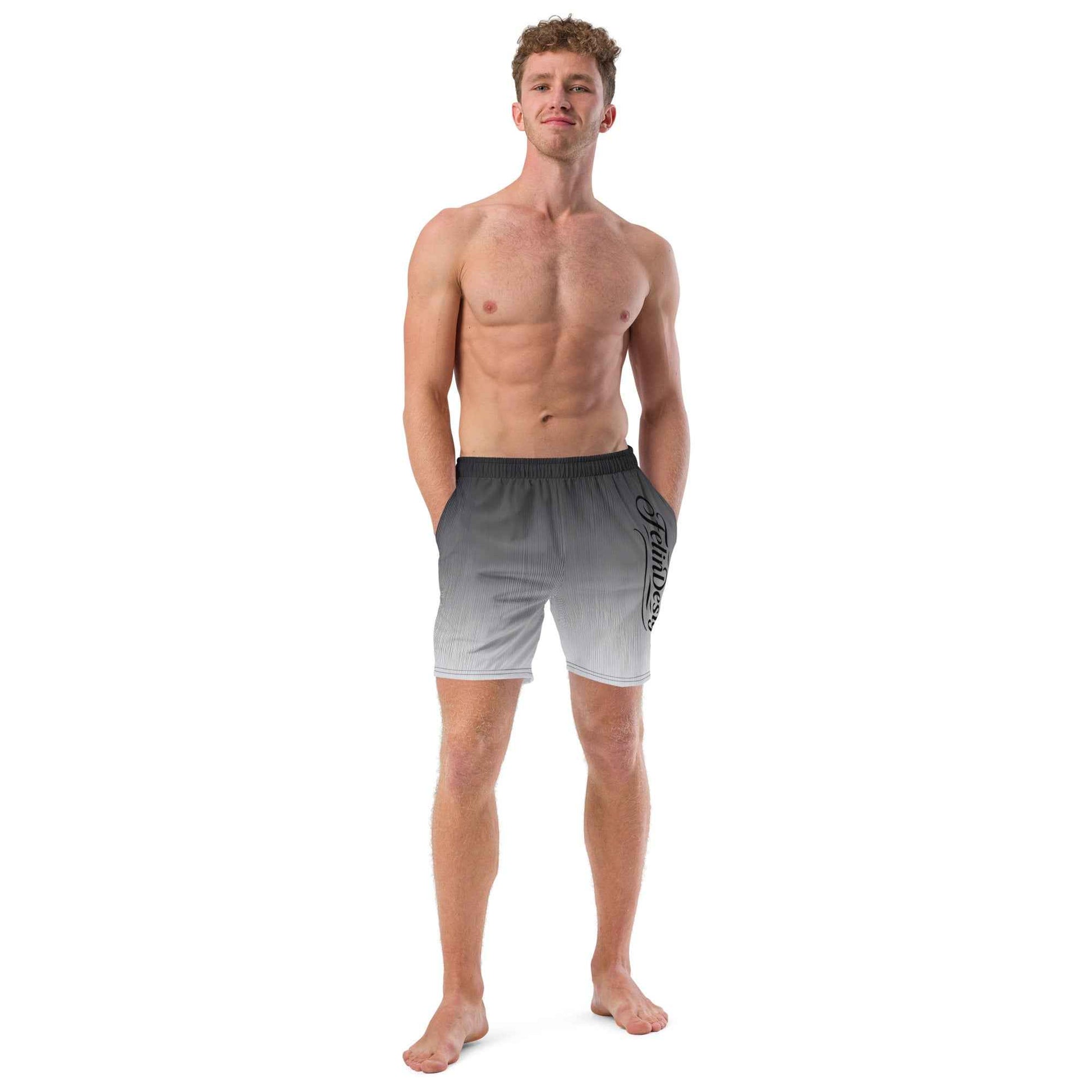 Swim Trunks Gray white FelinDesign