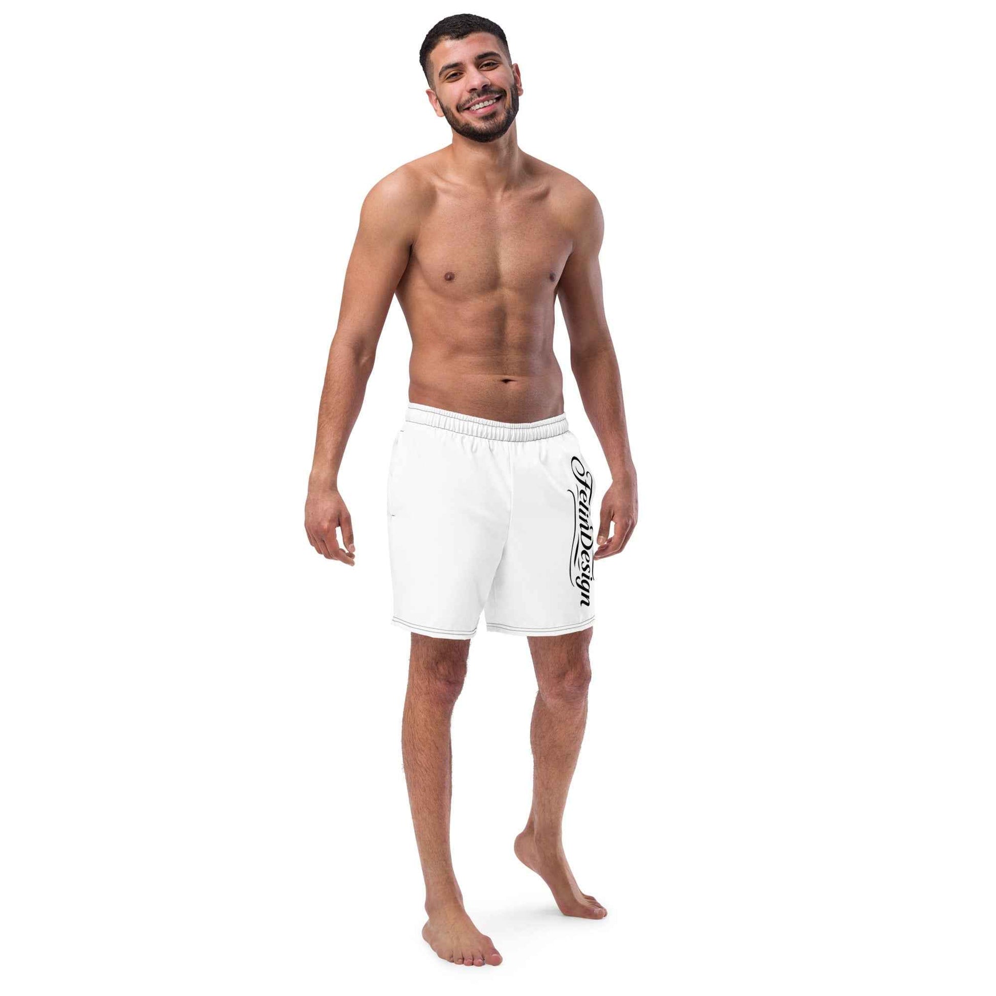 Swim Trunks White FelinDesigin
