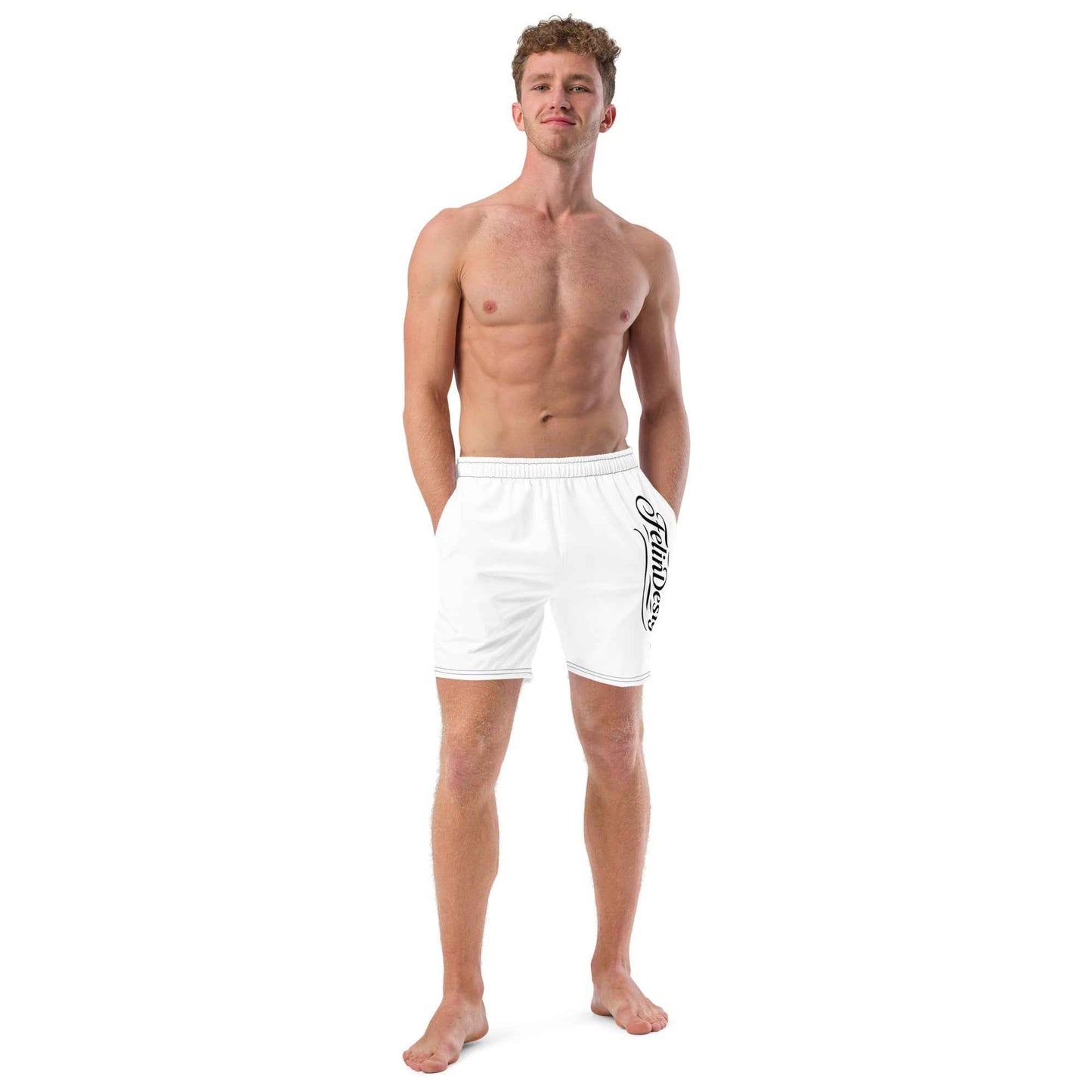 Swim Trunks White FelinDesigin