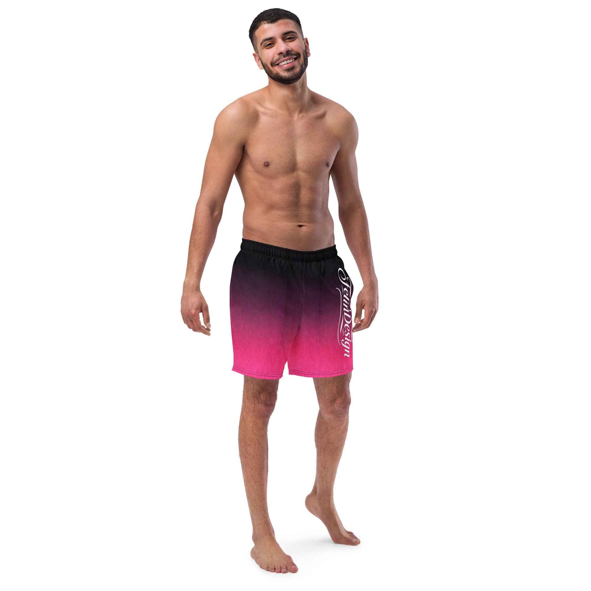 Swim Trunks Black Fuchsia  FelinDesigin