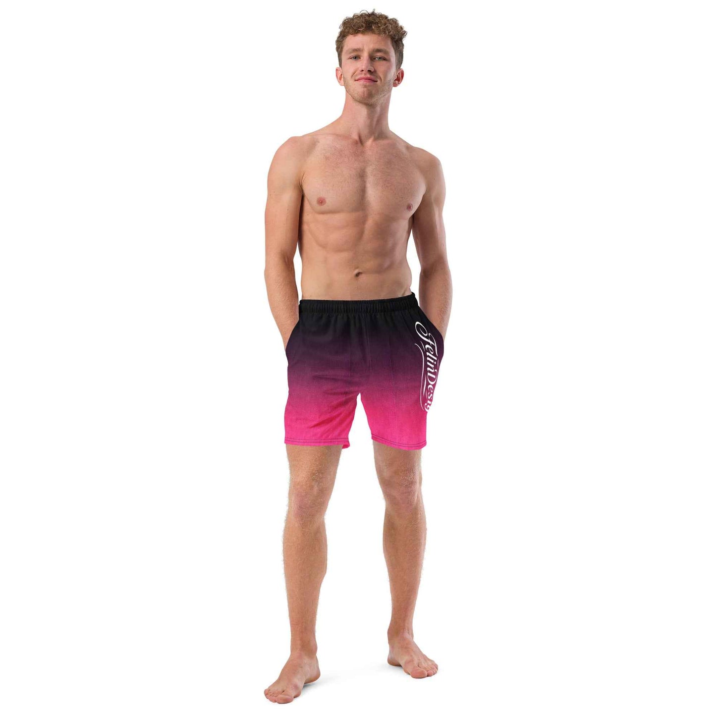 Swim Trunks Black Fuchsia  FelinDesigin