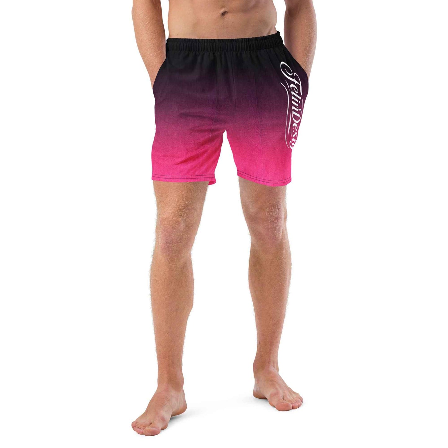 Swim Trunks Black Fuchsia  FelinDesigin
