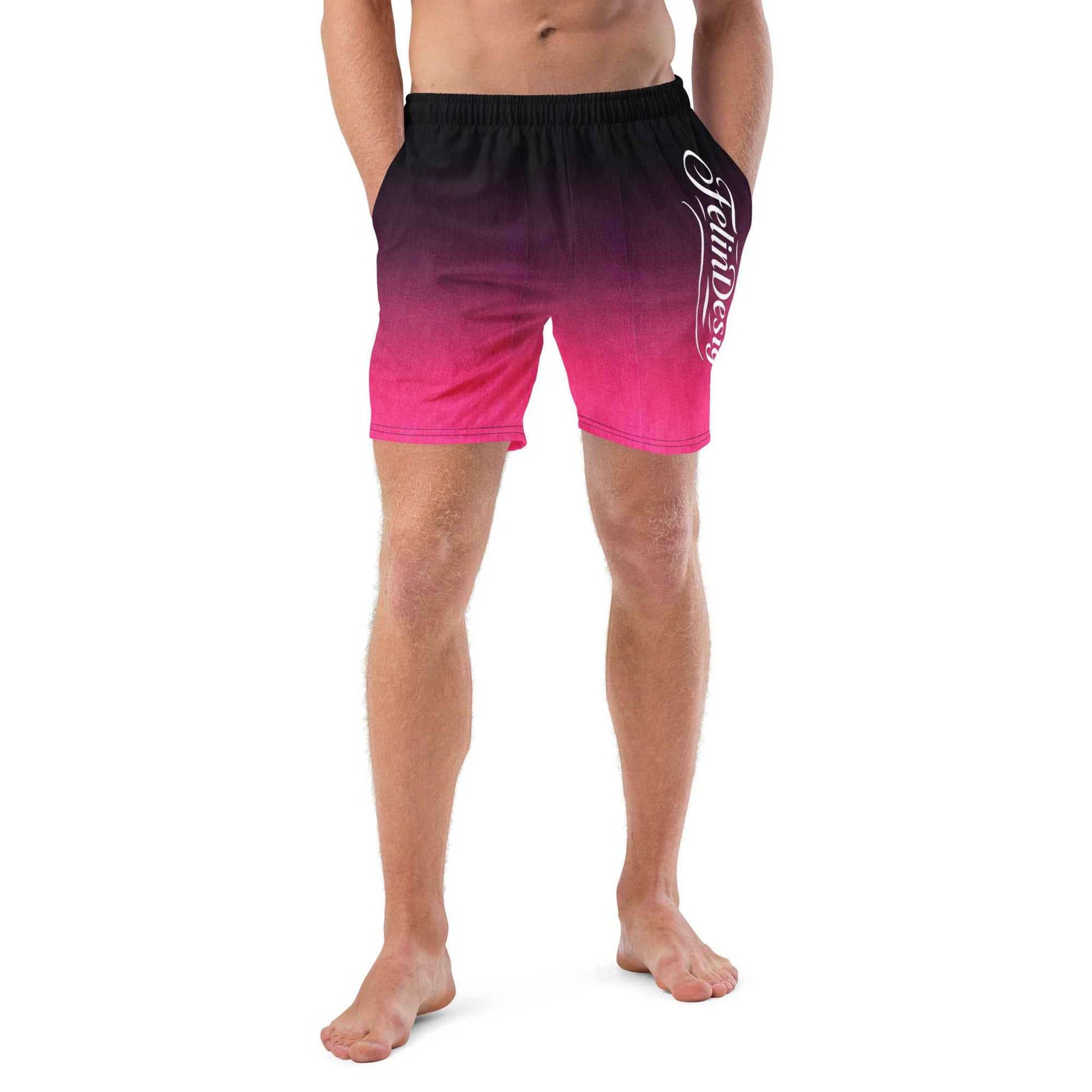 Swim Trunks Black Fuchsia  FelinDesigin