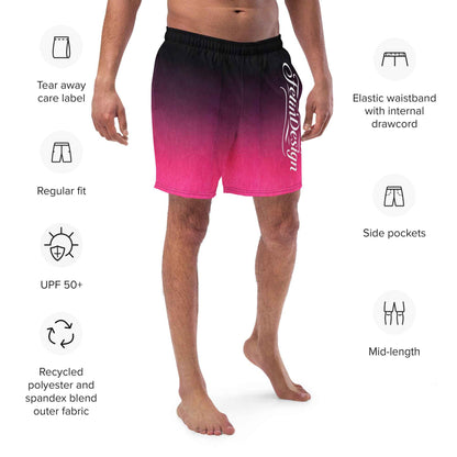 Swim Trunks Black Fuchsia  FelinDesigin