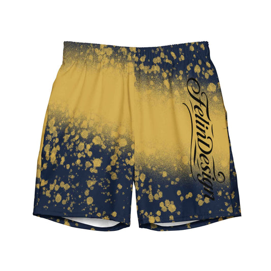 Recycled Swim Trunks Black and yellow FelinDesign