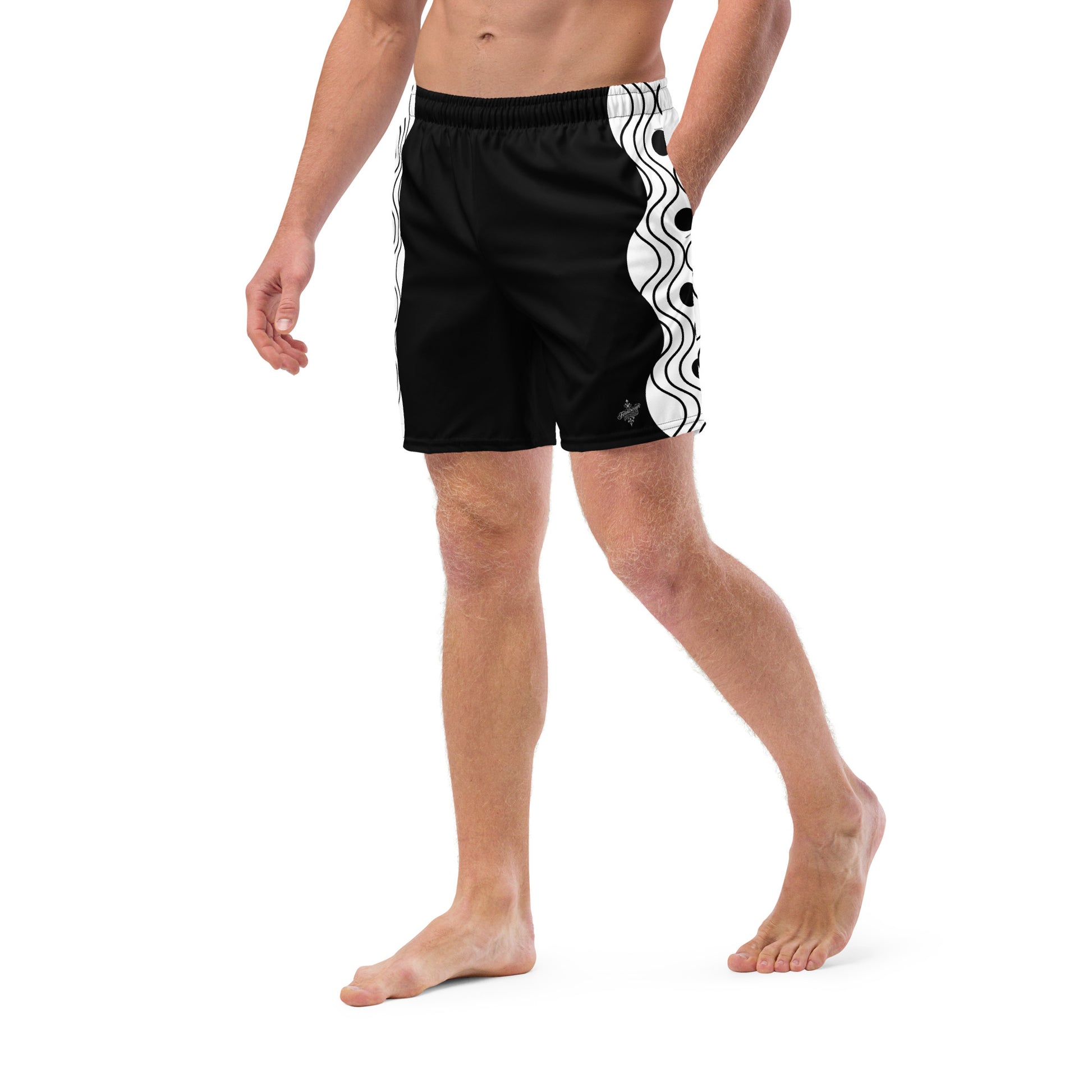 Recycled Men's Swimsuit - Sinus Collection Black FelinDesign - FelinDesign