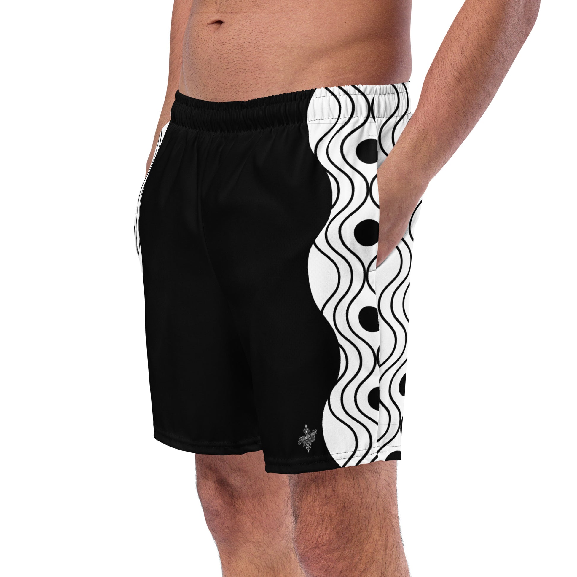 Recycled Men's Swimsuit - Sinus Collection Black FelinDesign - FelinDesign