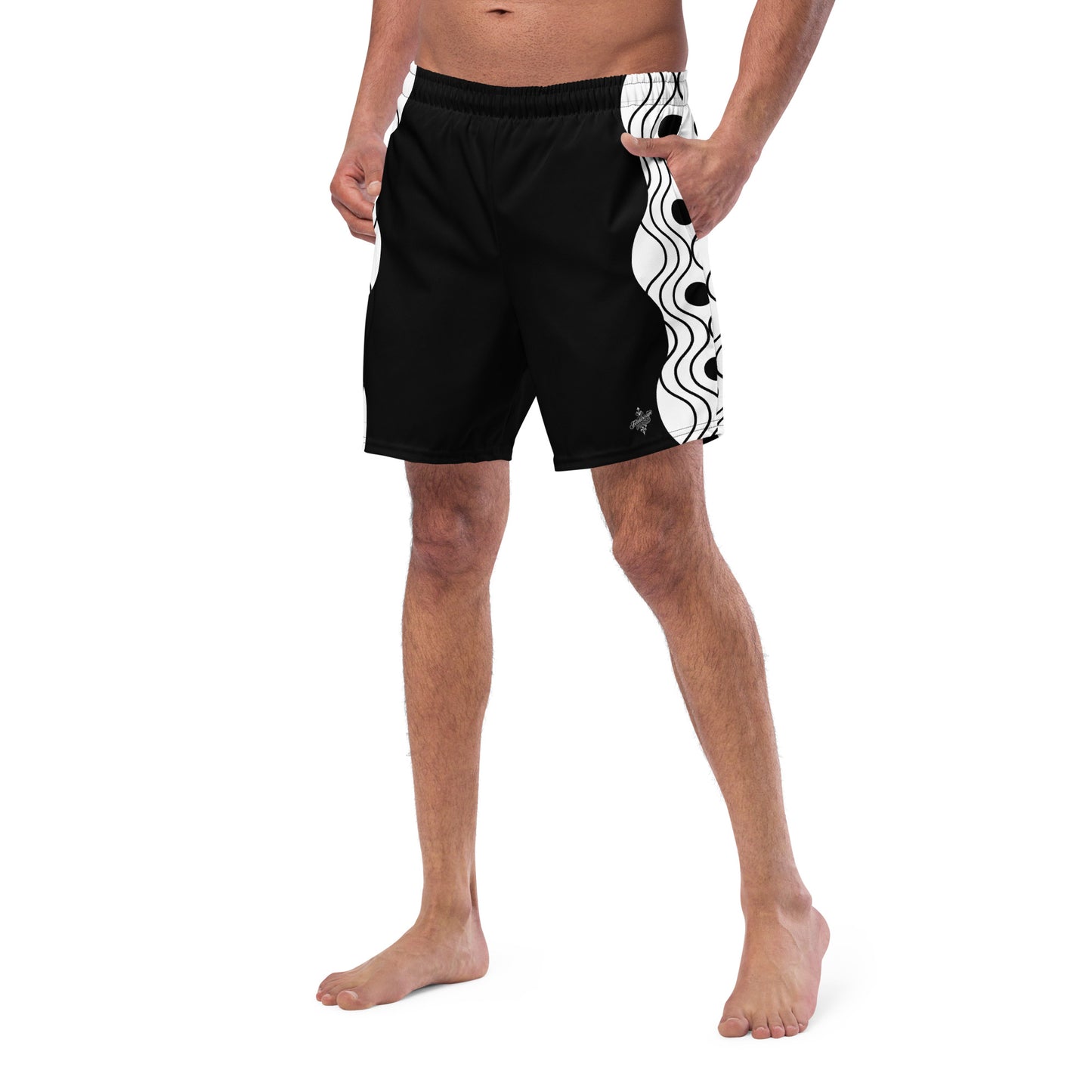 Recycled Men's Swimsuit - Sinus Collection Black FelinDesign - FelinDesign