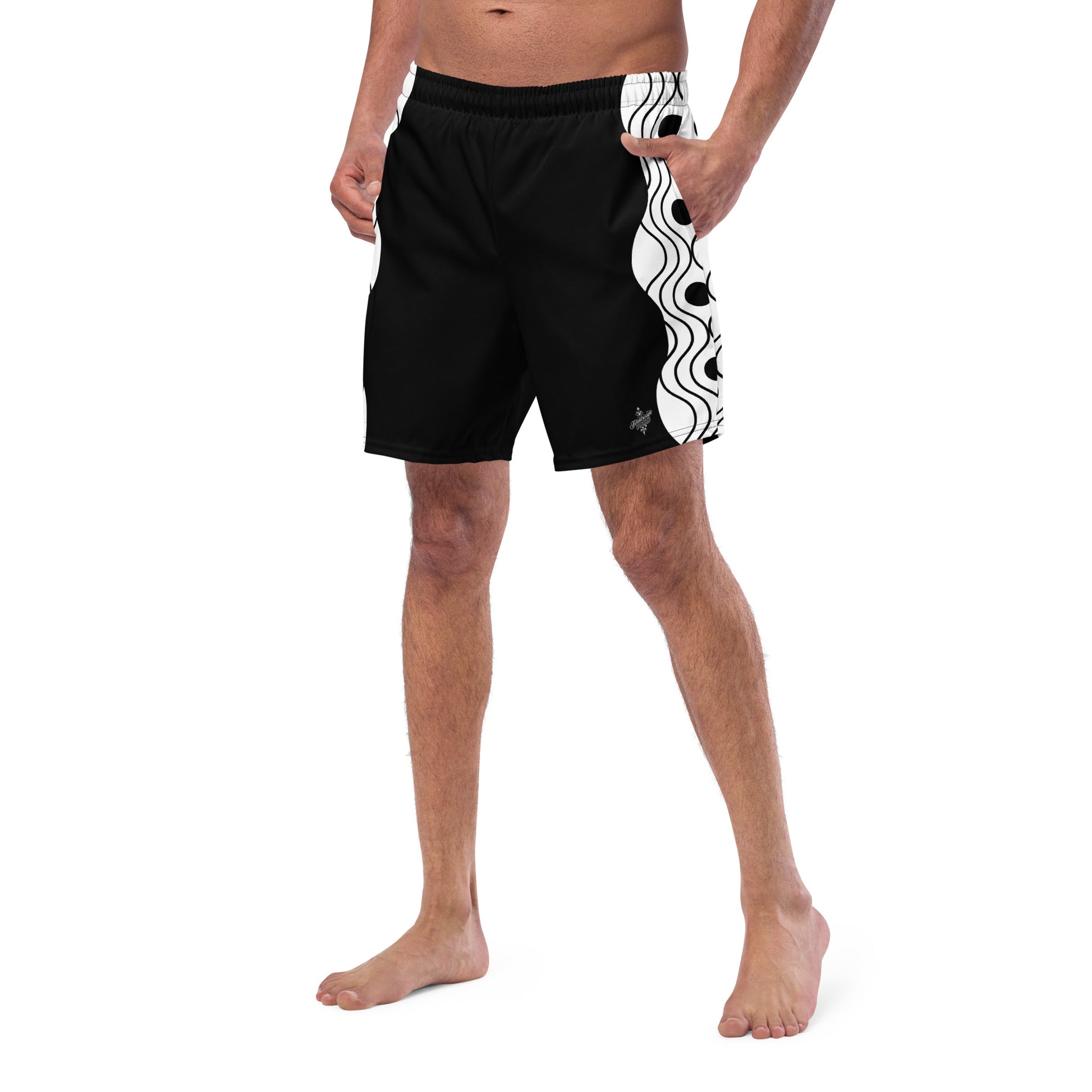 Recycled Men's Swimsuit - Sinus Collection Black FelinDesign - FelinDesign