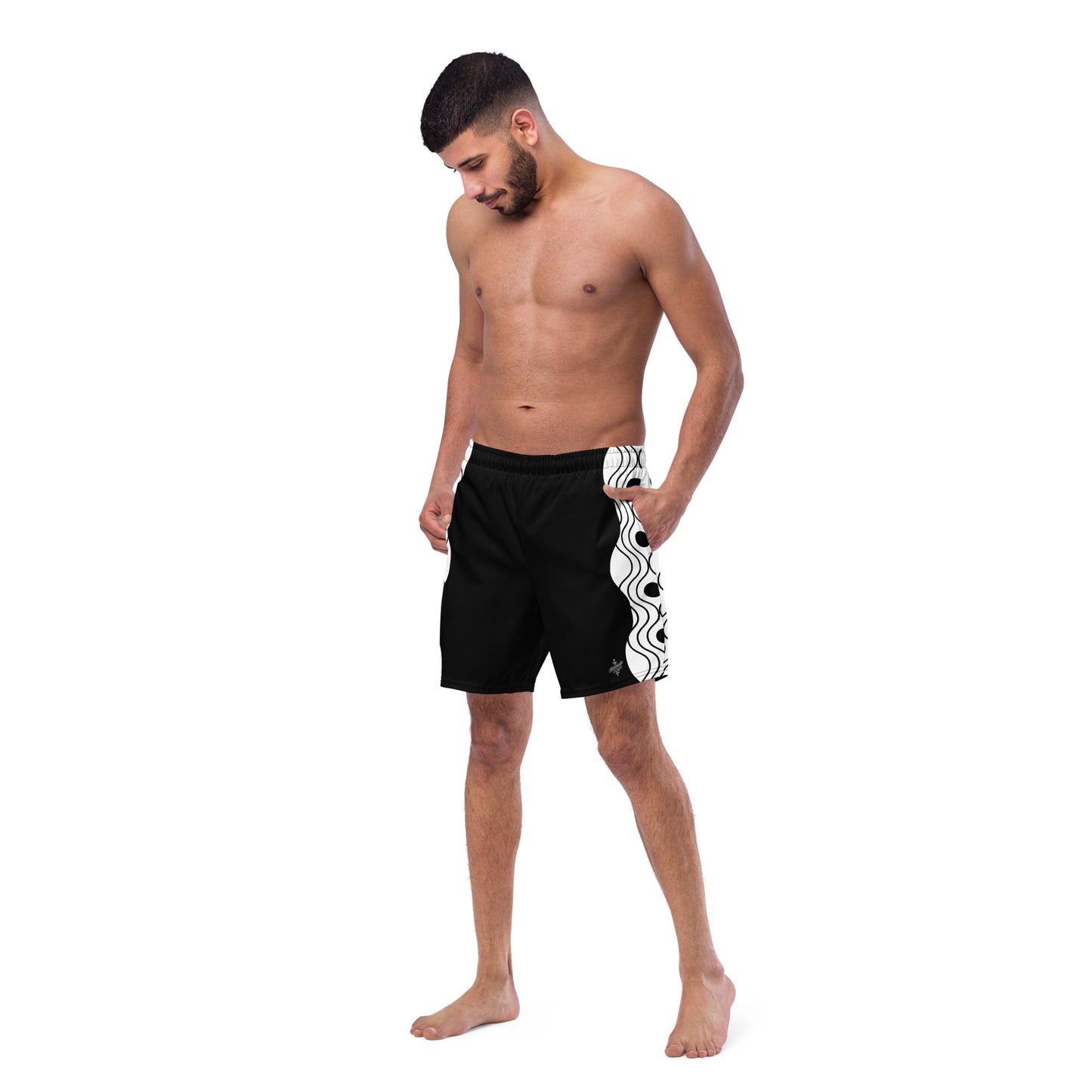 Recycled Men's Swimsuit - Sinus Collection Black FelinDesign - FelinDesign