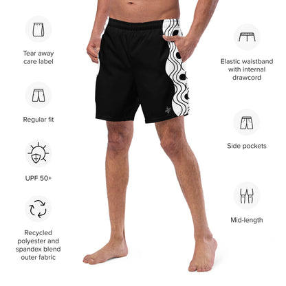 Recycled Men's Swimsuit - Sinus Collection Black FelinDesign - FelinDesign
