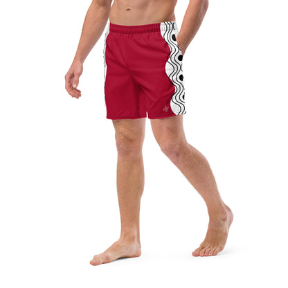 Recycled Swim Trunks Swim Trunks FelinDesign Sinus Collection Red - FelinDesign