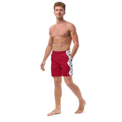 Recycled Swim Trunks Swim Trunks FelinDesign Sinus Collection Red - FelinDesign