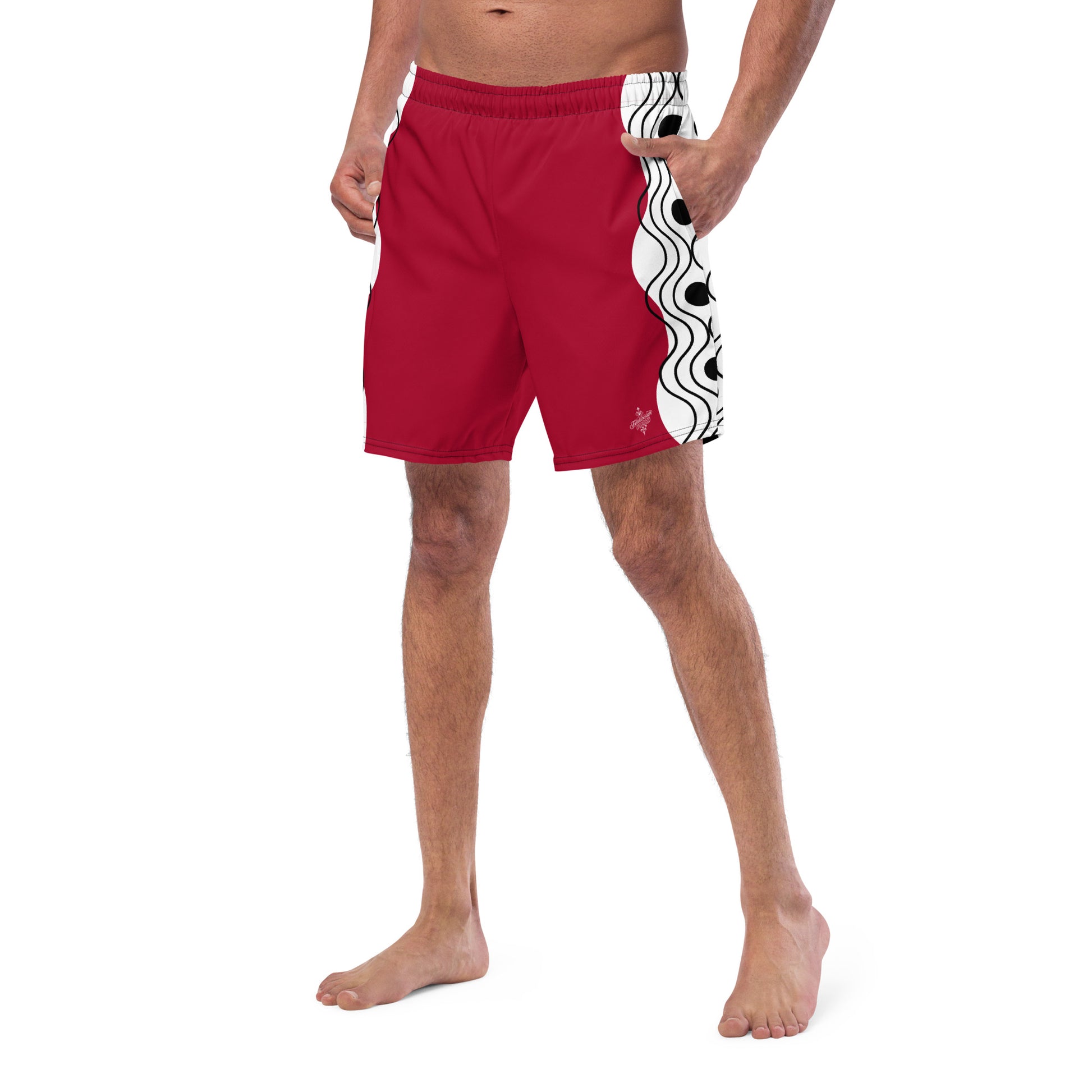 Recycled Swim Trunks Swim Trunks FelinDesign Sinus Collection Red - FelinDesign