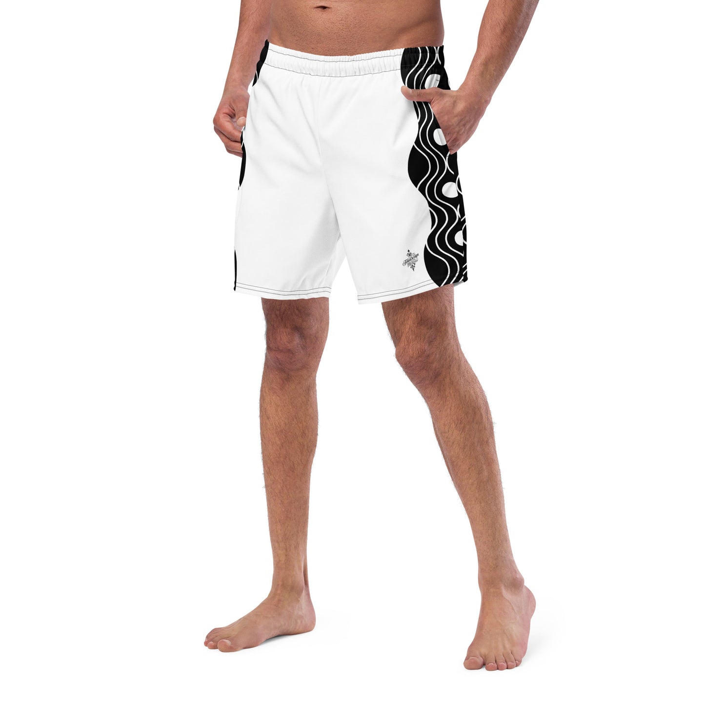 Recycled Swim Trunks FelinDesign Sinus Collection White - FelinDesign