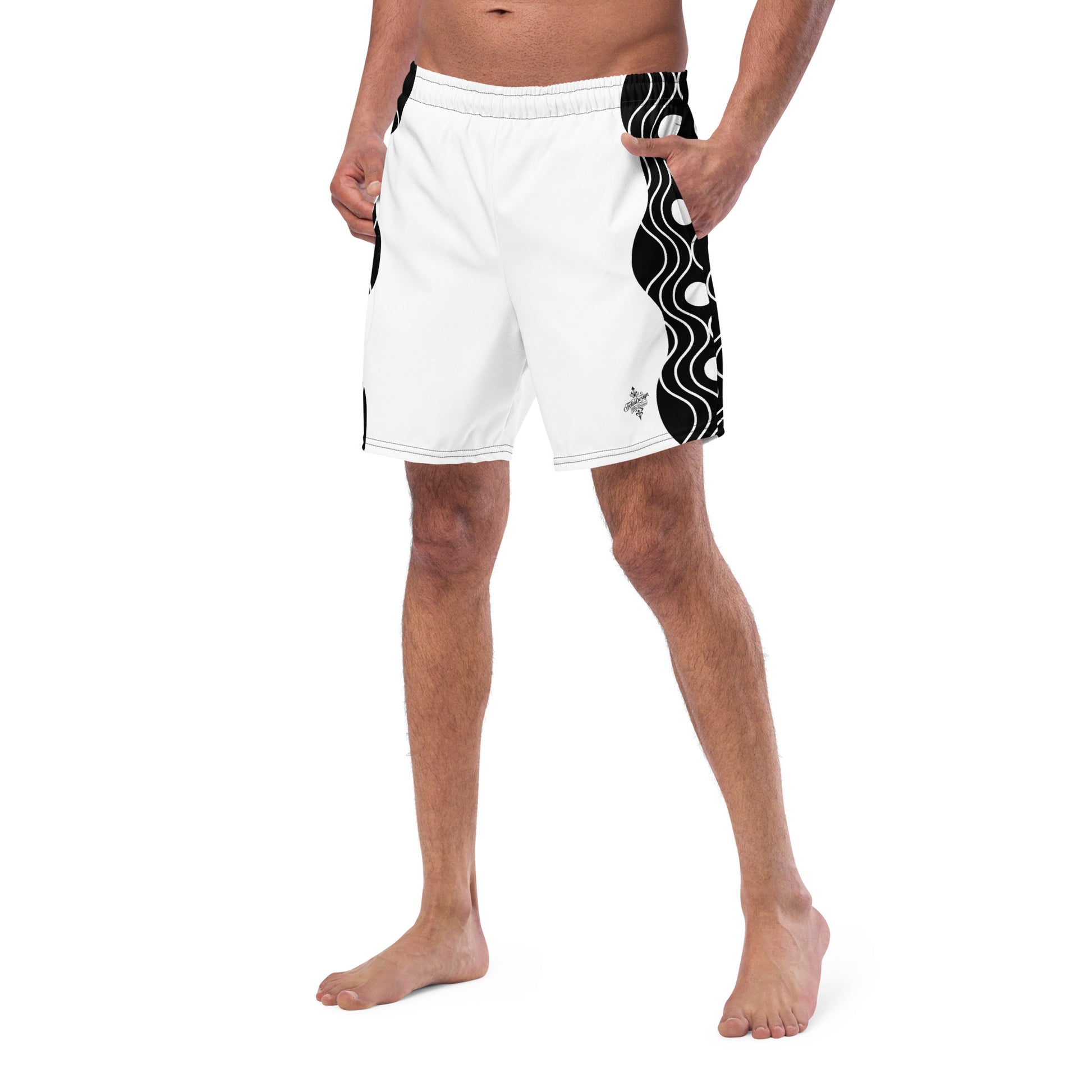 Recycled Swim Trunks FelinDesign Sinus Collection White - FelinDesign