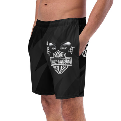 FelinDesign Harley Davidson Men’s Swimsuit Black 2025 Stylish Motorbike Logo Swim Trunks Beachwear Summer - FelinDesign