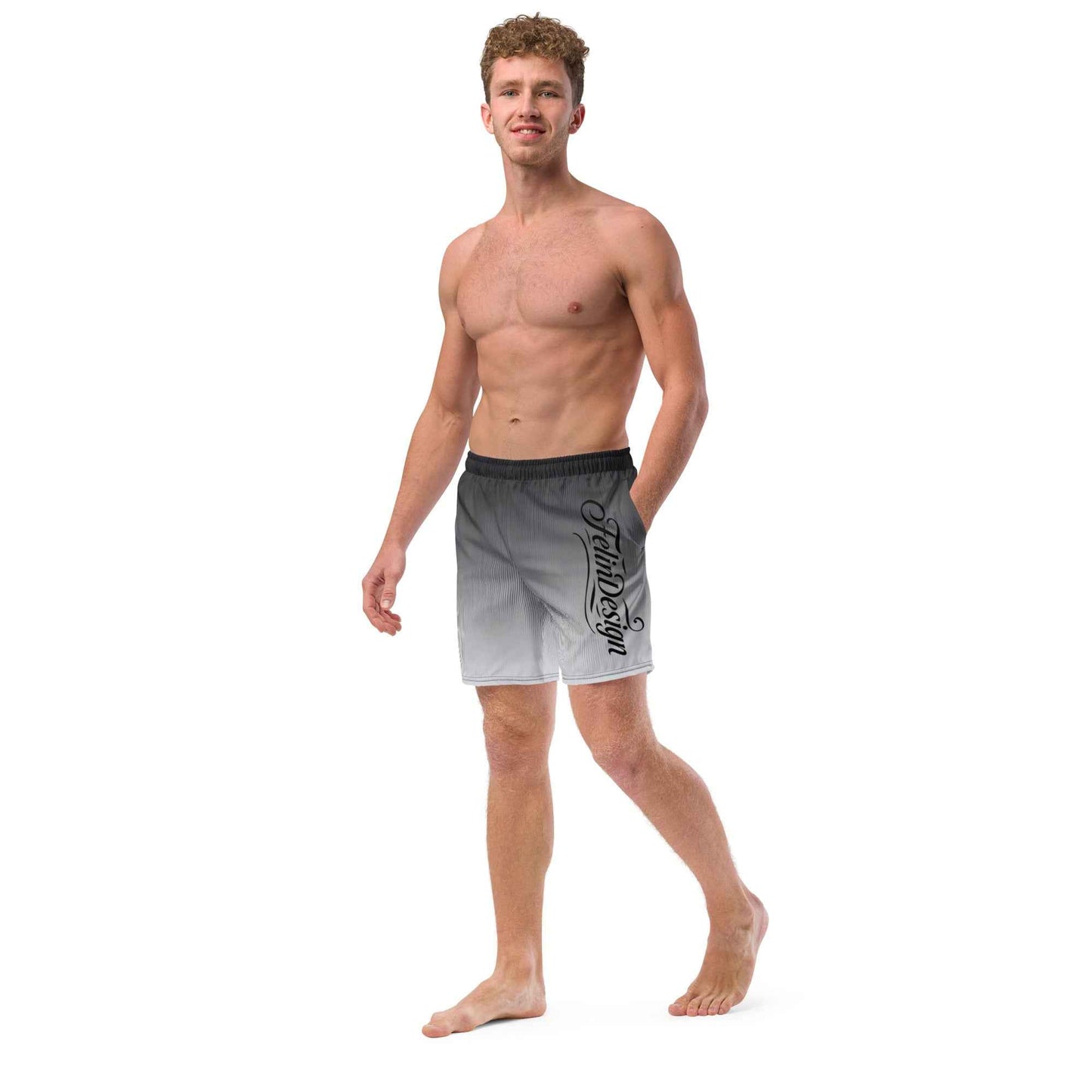 Swim Trunks Gray white FelinDesign