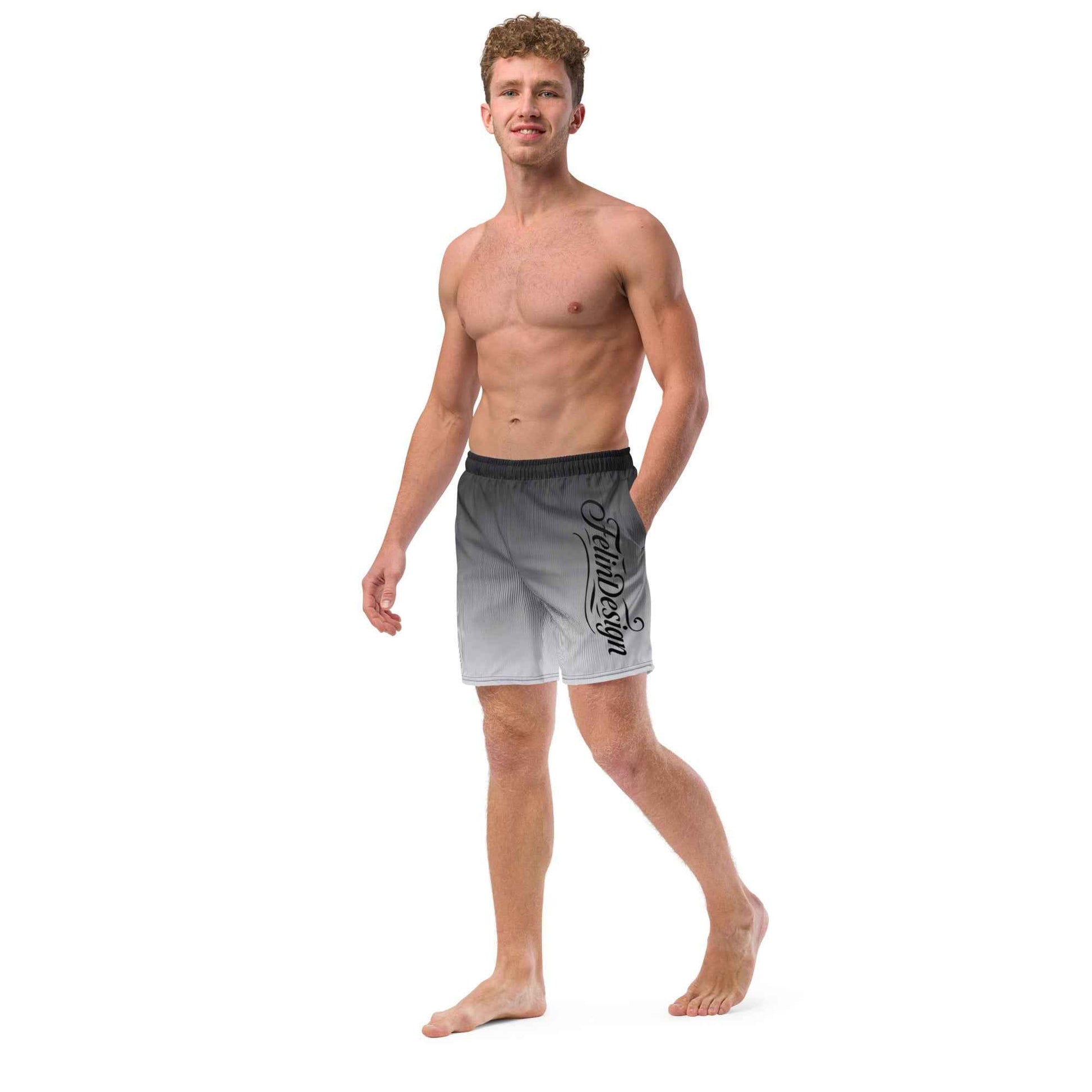 Swim Trunks Gray white FelinDesign
